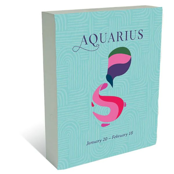 Zodiac Aquarius Block Plaque - 20cm x 25cm
