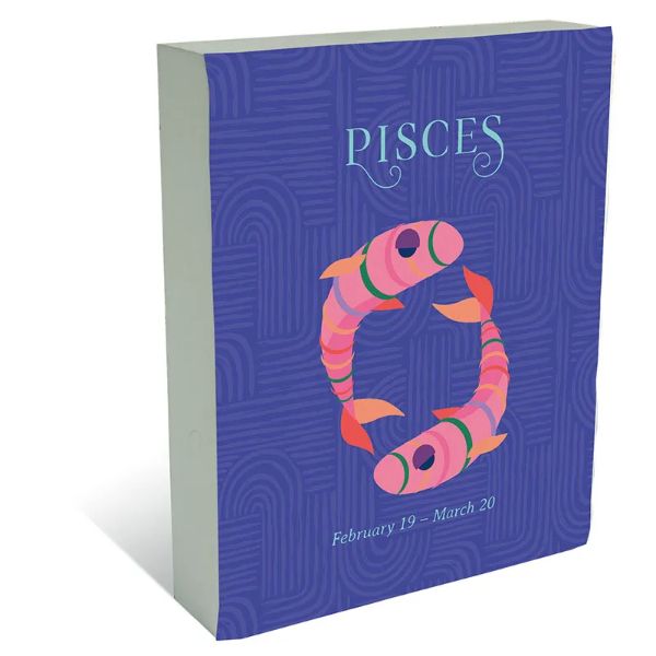 Zodiac Pisces Block Plaque - 20cm x 25cm
