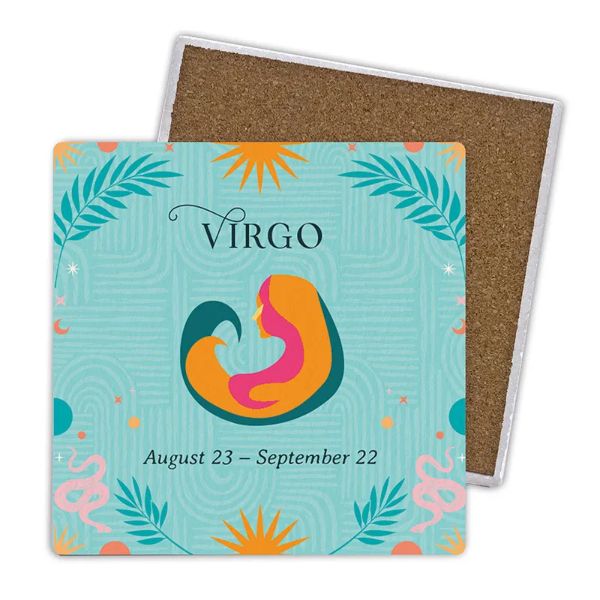 4 Pack Ceramic Zodiac Virgo Coaster Gift Box