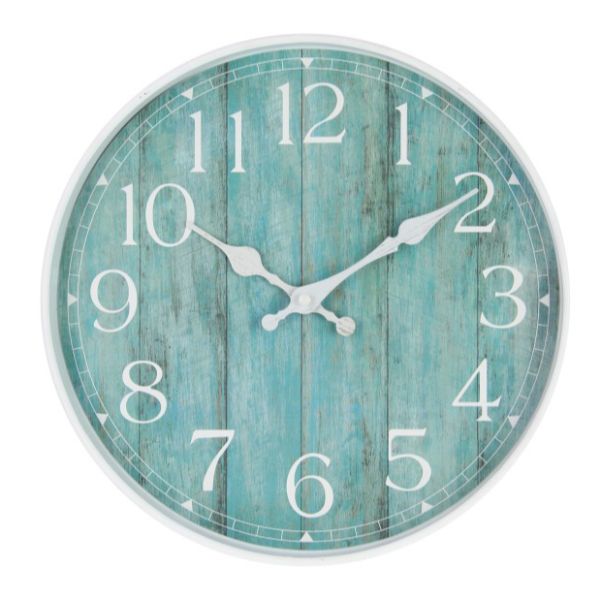 White Clock with Green Insert - 29cm