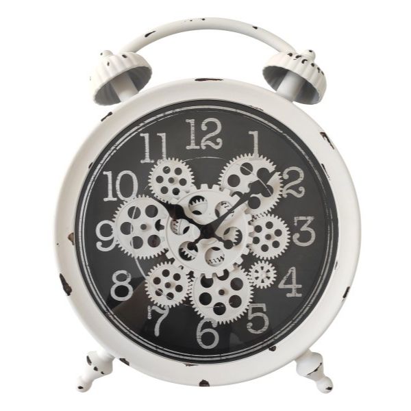 White Antique Clock - 40cm