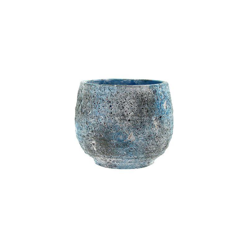 Rustic Blue / Grey Concrete Pot - 13cm x 13cm x 10cm