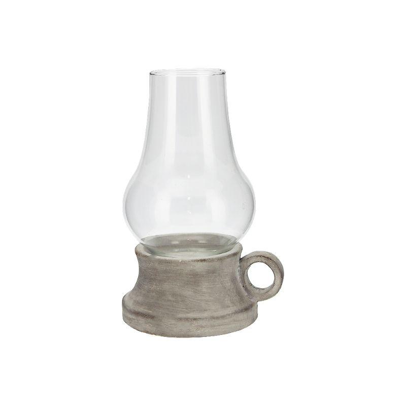 Grey Cement Candle Lamp - 14cm x 12cm x 6cm