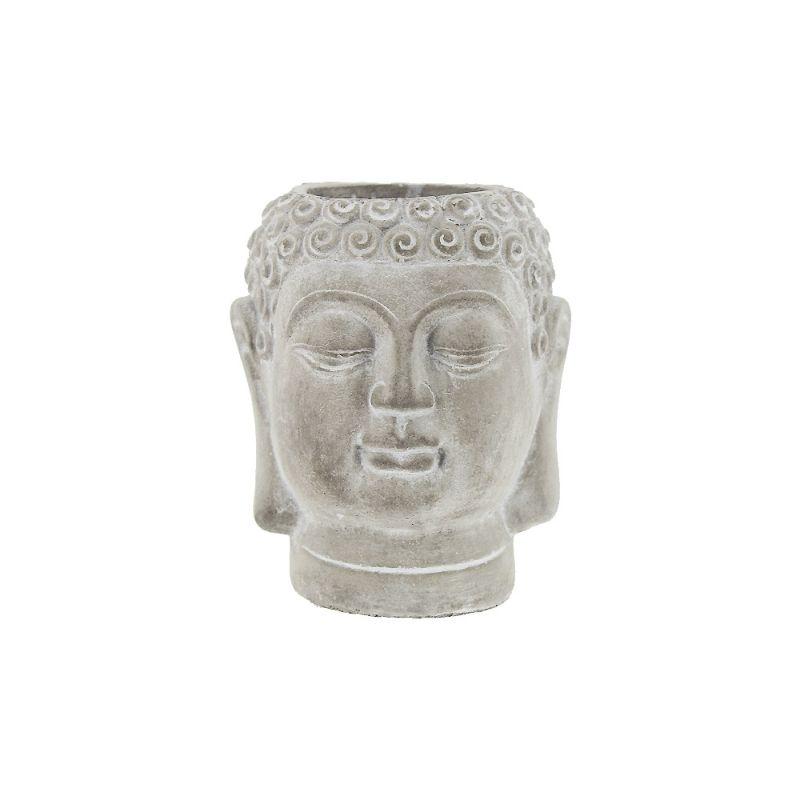 Grey Buddha Cement Pot - 14cm x 13cm x 16.5cm