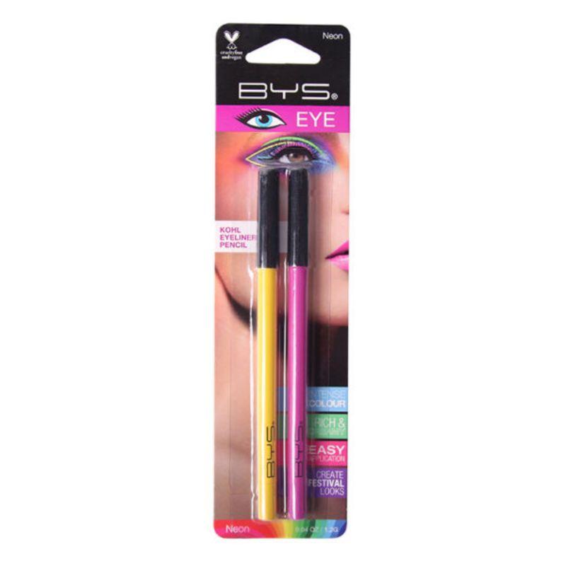 BYS 2 Pack Neon Yellow & Purple Blistered Eyeliner Pencil