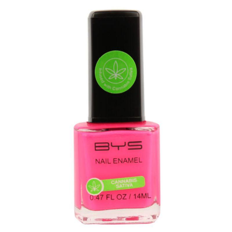 BYS Pink Nail Polish with Cannabis Sativa Seed Oil