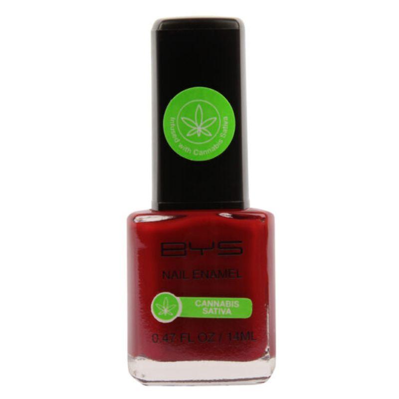 BYS Red Nail Polish with Cannabis Sativa Seed Oil