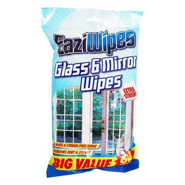 60 Pack Glass & Mirror Wipes