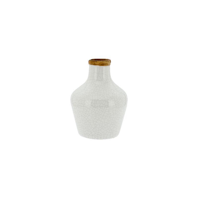 White Ceramic Bottle Vase - 9cm x 12cm