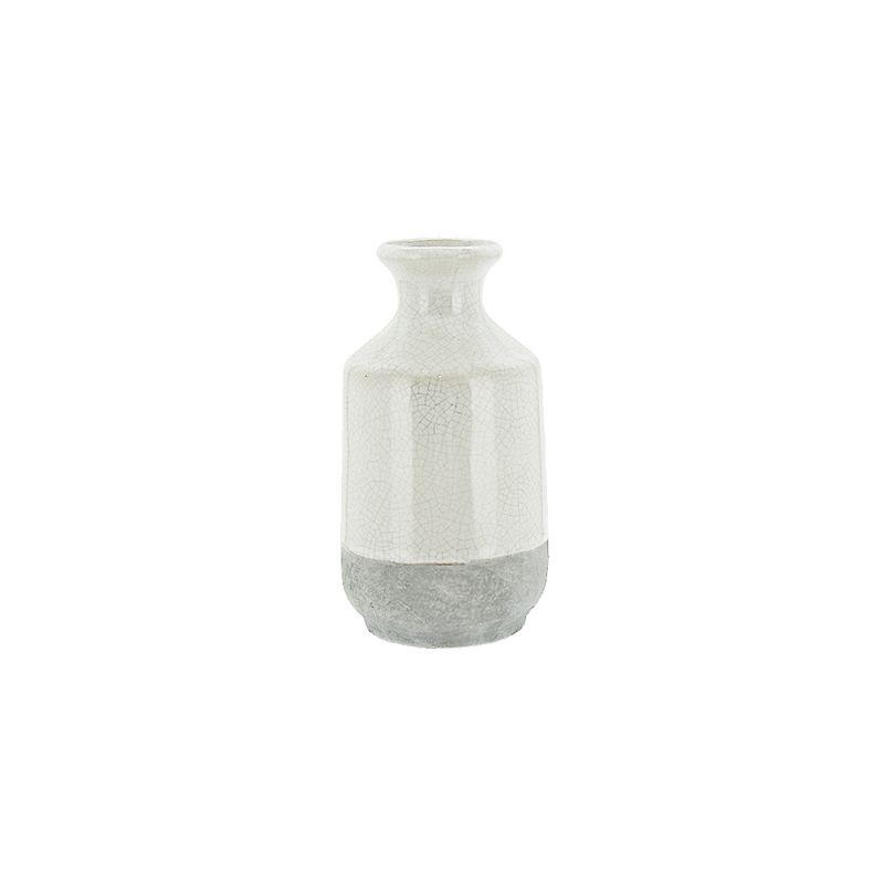 White Ceramic Bottle Vase - 7.5cm x 14cm