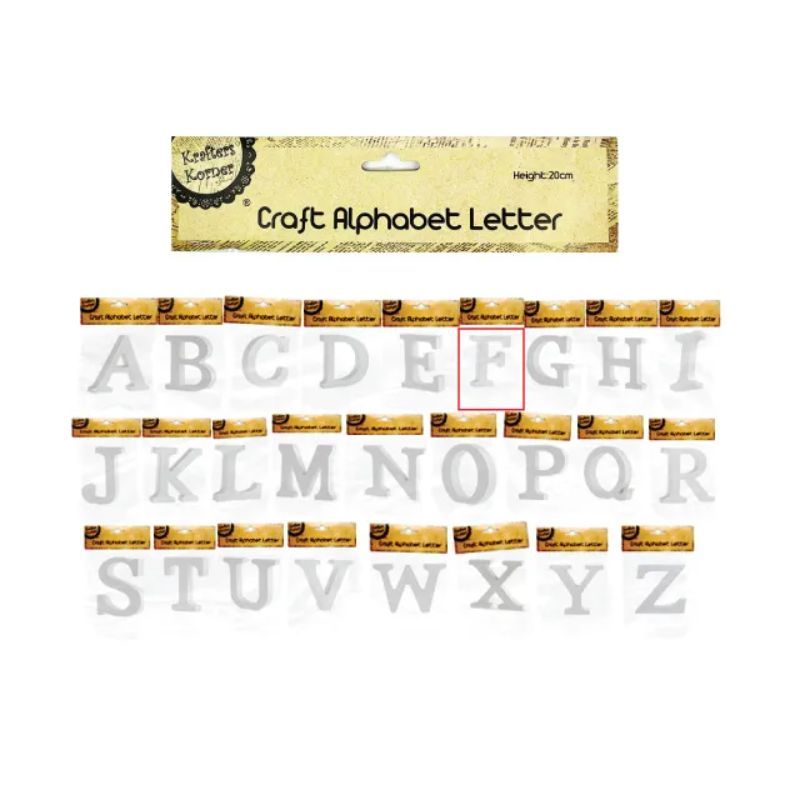 White Alphabet Letter F - 20cm