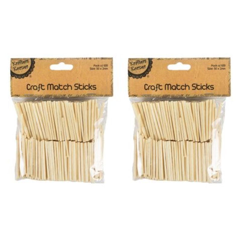 600 Pack Natural Match Sticks - 50mm x 2mm