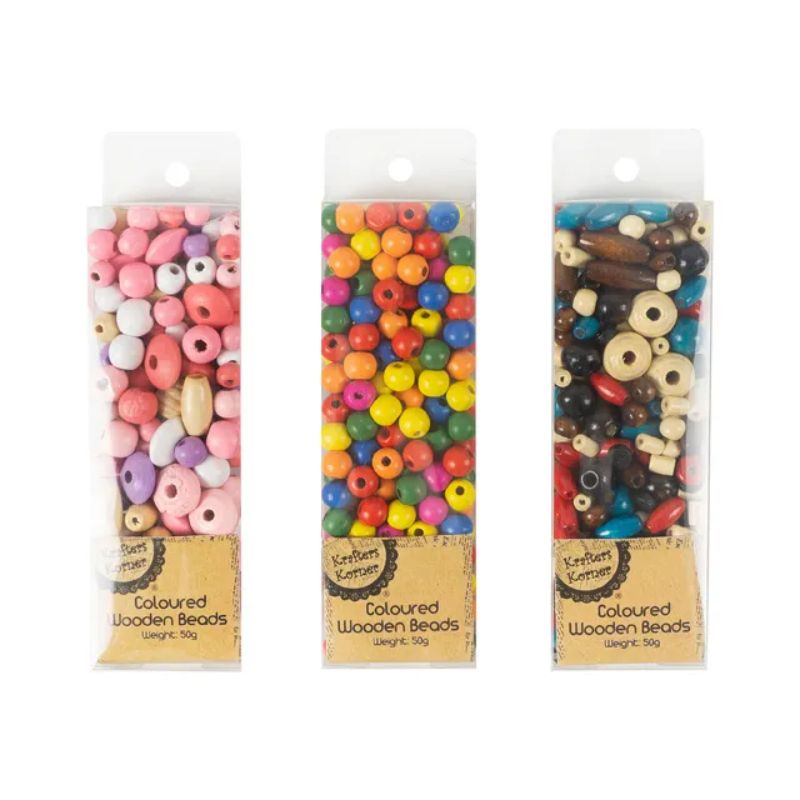 Coloured Wooden Beads