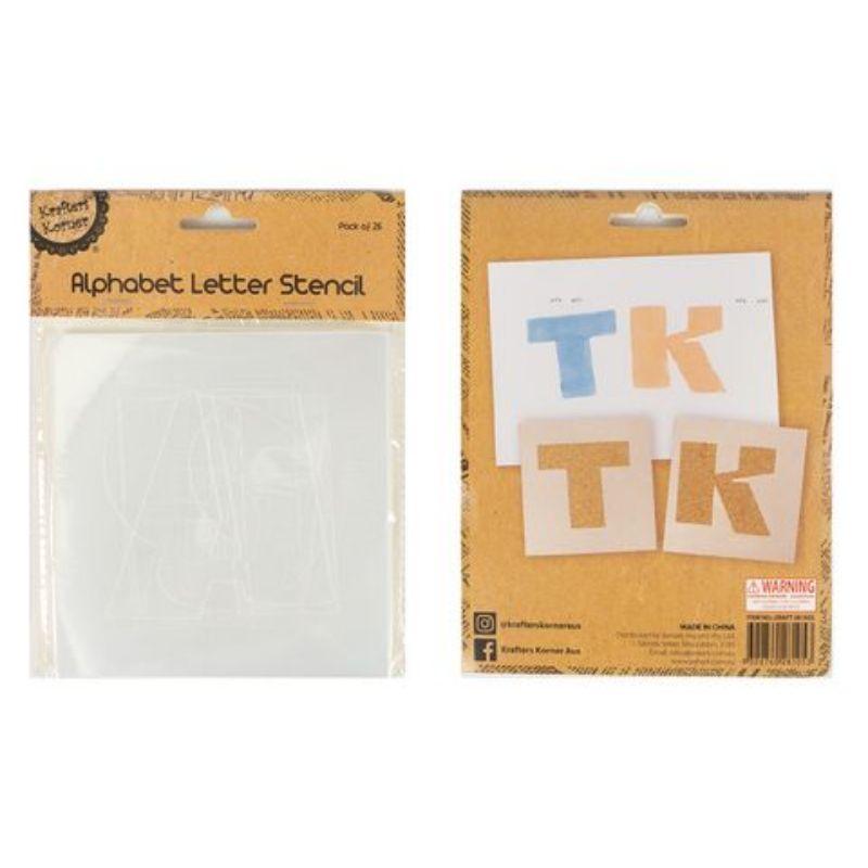 26 Pack Alphabet Letter Stencils - 8.6cm