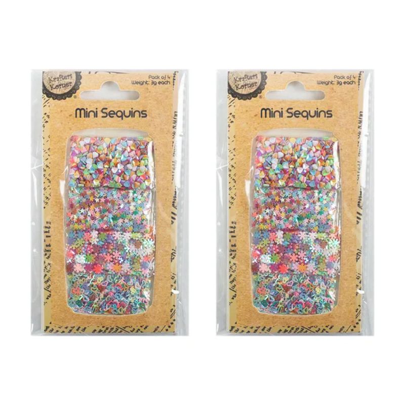 4 Pack Assorted Mini Sequins - 3g