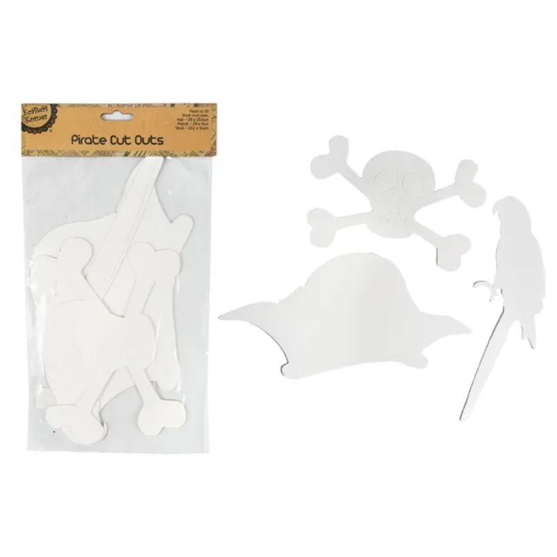 White Pirate Paper Cut Outs