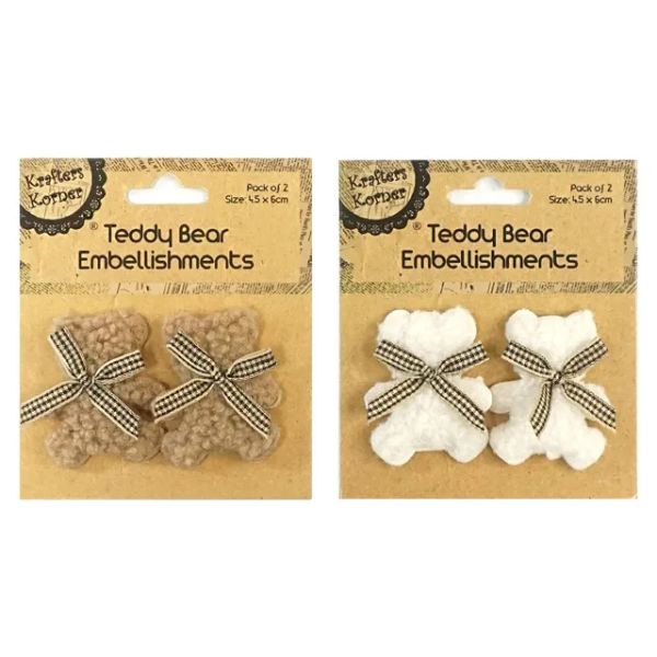 2 Pack Teddy Bear Embellishments