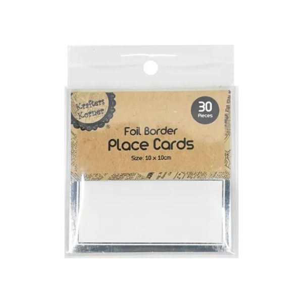 30 Pack Place Cards With Foil - 10cm x 10cm
