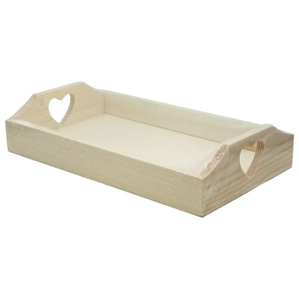 Natural Wooden Craft Tray - 13cm x 22cm x 4.5cm