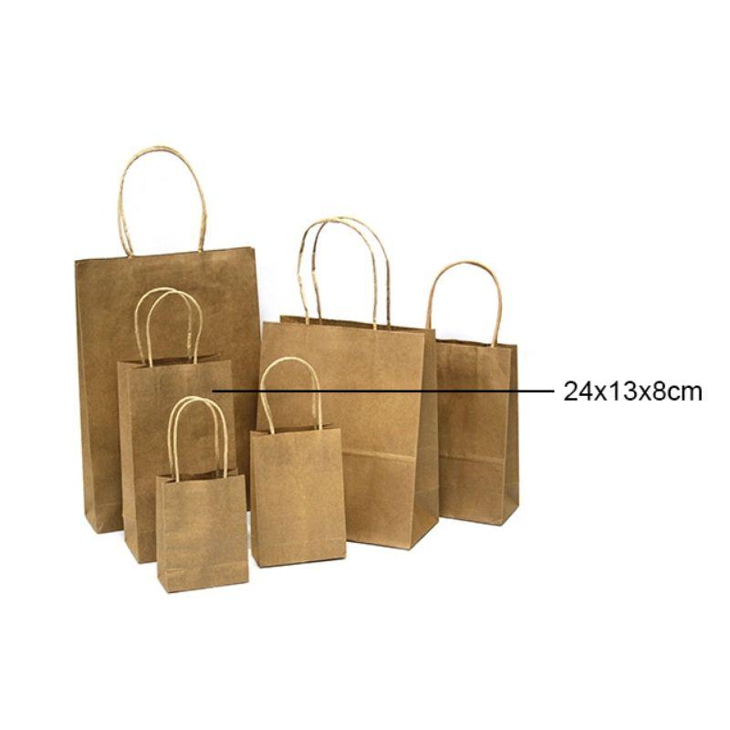 3 Pack Brown Craft Bags - 24cm x 13cm x 8cm