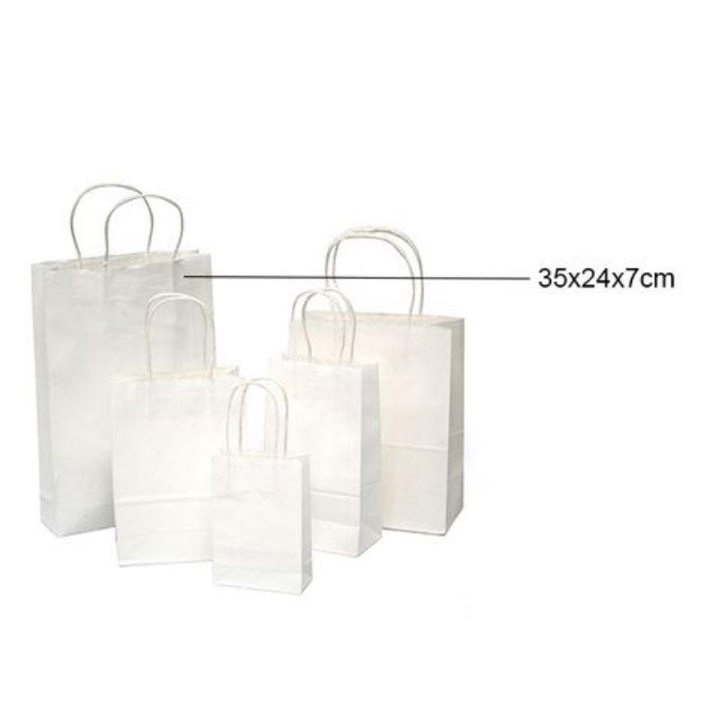 2 Pack White Craft Paper Bags - 24cm x 35cm x 7cm