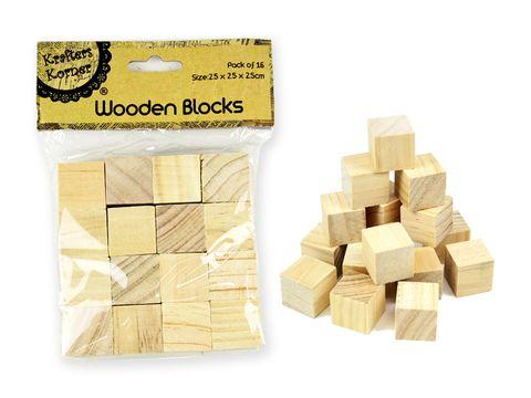 16 Pack Wooden Blocks - 16.2cm x 2.5cm