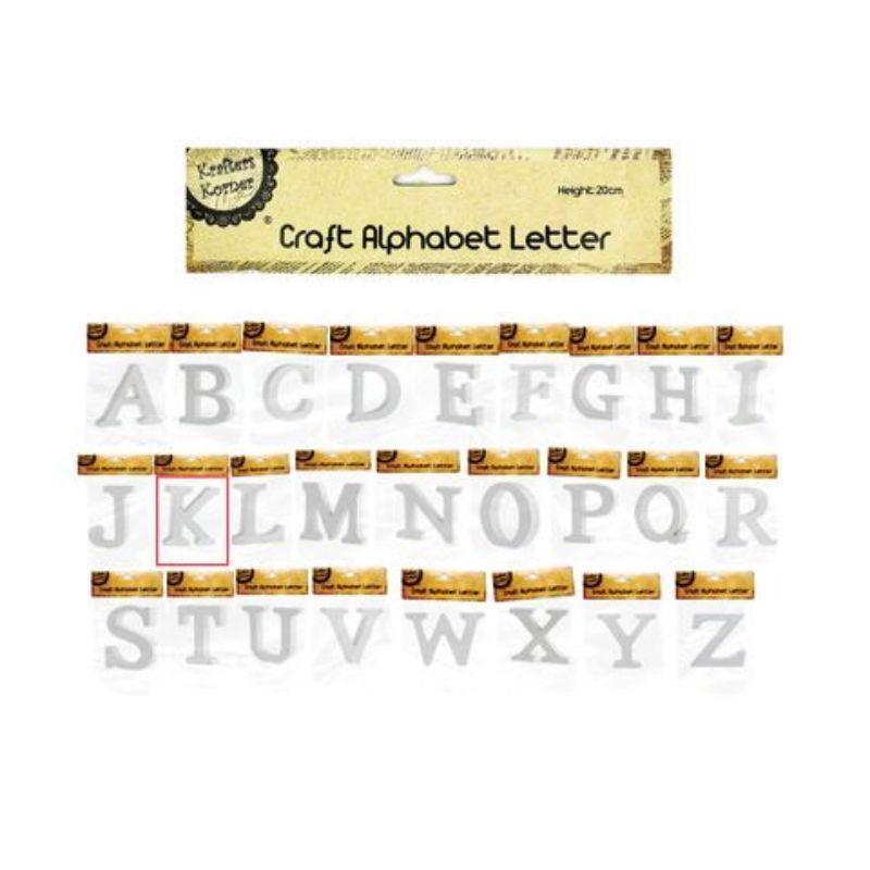 White Alphabet Letter k - 20cm