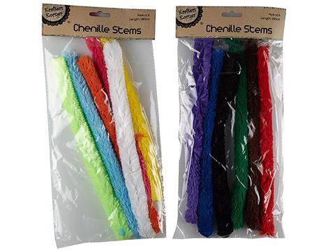 6 Pack Jumbo Fluffy Chenille Stems - 28.5cm