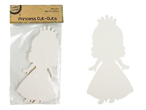 8 Pack Princess Cut-Outs - 12cm x 22.5cm