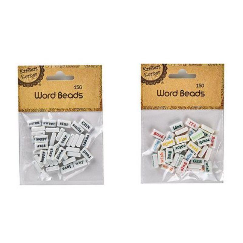 Word Beads 1.5cm - 15g