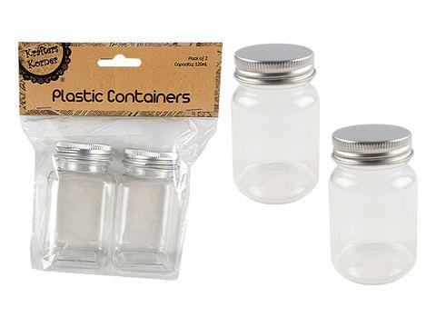 2 Pack Plastic Containers - 120ml