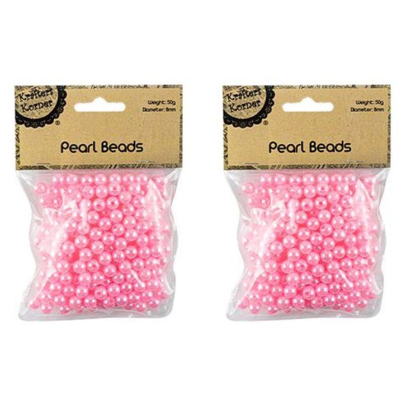 Pink Pearl Beads 8mm - 50g