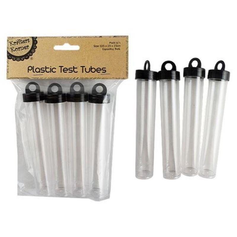4 Pack Test Tubes with Hang Sell Lid - 33ml