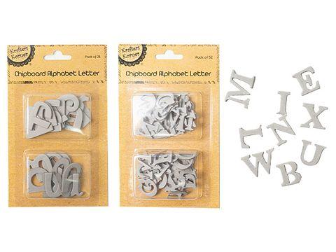 26 Pack Chipboard Alphabet Letters