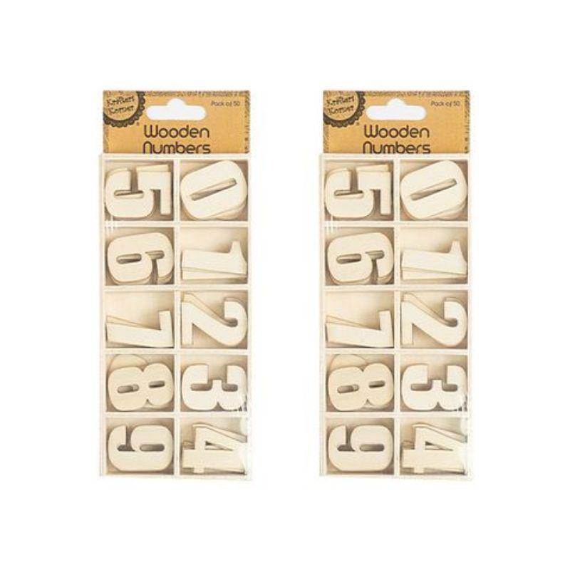 50 Pack Wooden Numbers - 3cm