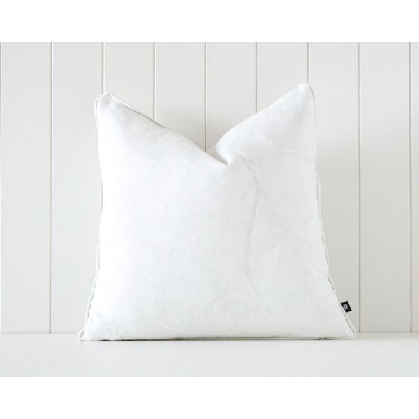 White Linen Feather Insert Indoor Cushion - 50cm x 50cm