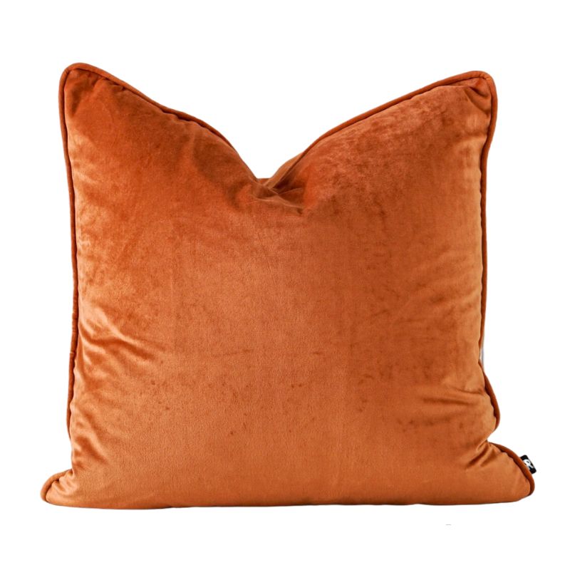 Rust Velvet Feather Insert Indoor Cushion - 50cm x 50cm
