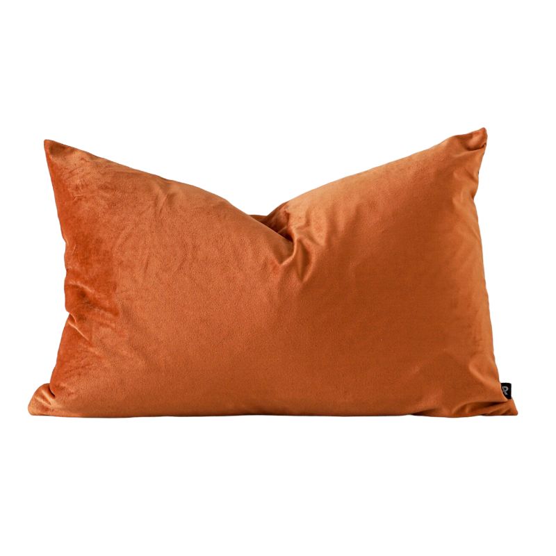 Rust Velvet Feather Insert Indoor Cushion - 60cm x 40cm