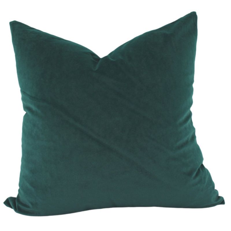 Emerald Feather Aria Velvet Cushion - 55cm