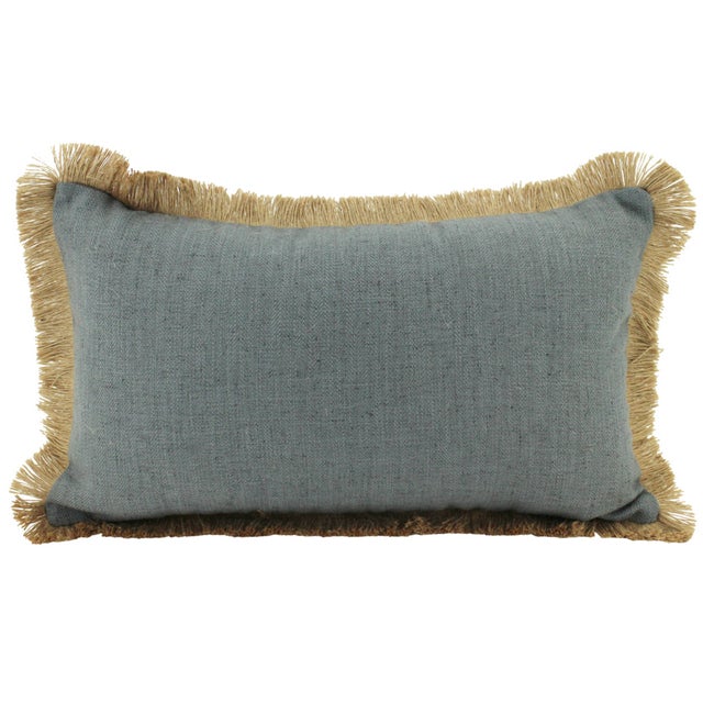 Linen Fringe Cushion Dark Grey - 30cm x 50cm