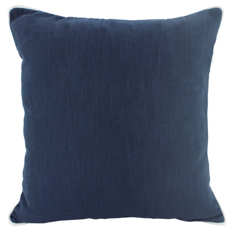 Navy Piped Linen Cushion - 50cm x 50cm