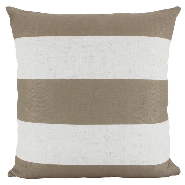Linen Stripe Cushion Latte 55cm x 55cm