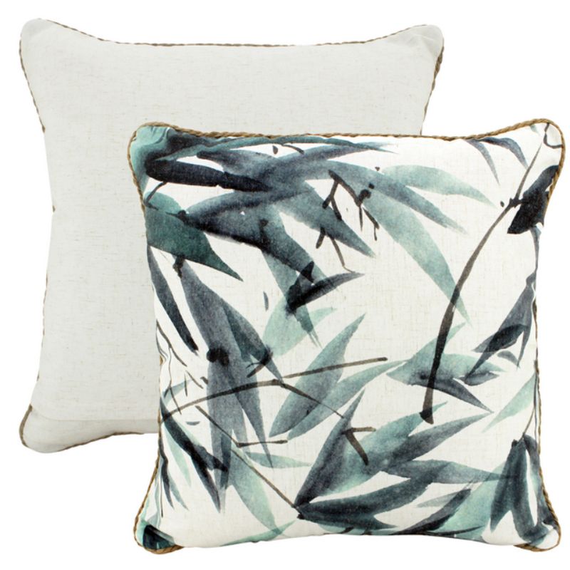 Inky Leaves Linen Cushion - 50cm x 50cm