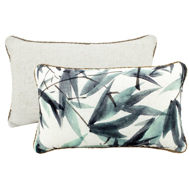 Inky Leaves Linen Cushion - 30cm x 50cm