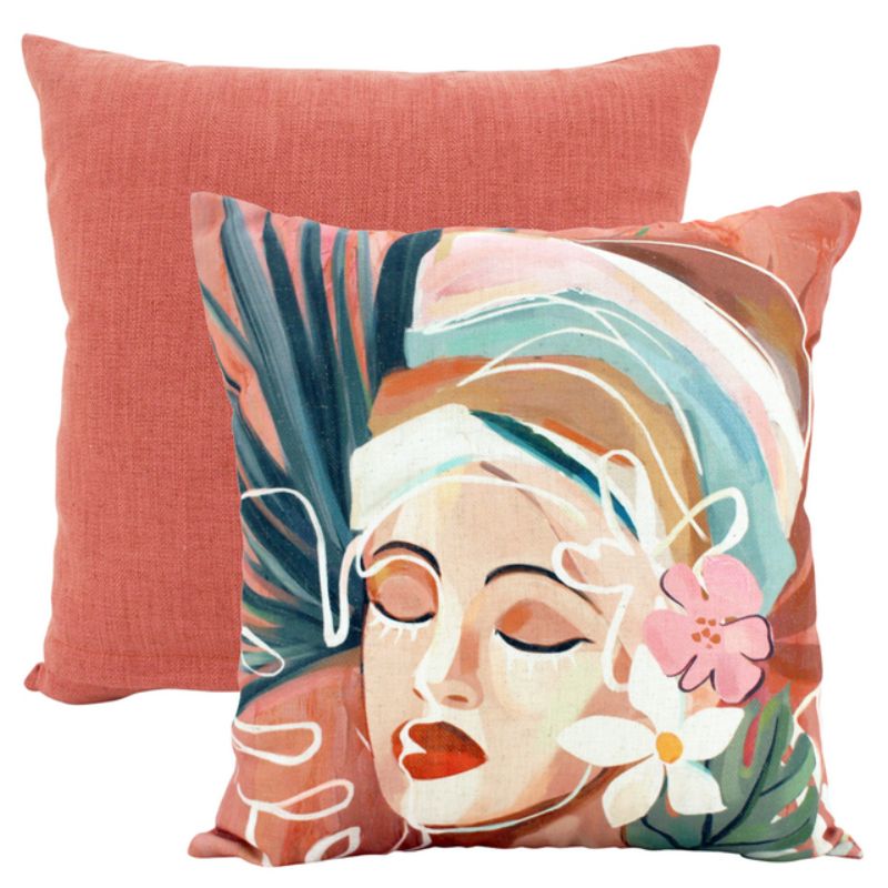 Tropical Turban Linen Cushion - 50cm x 50cm