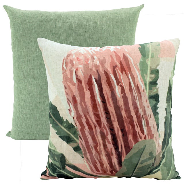 Soft Banksia Linen Cushion - 50cm x 50cm
