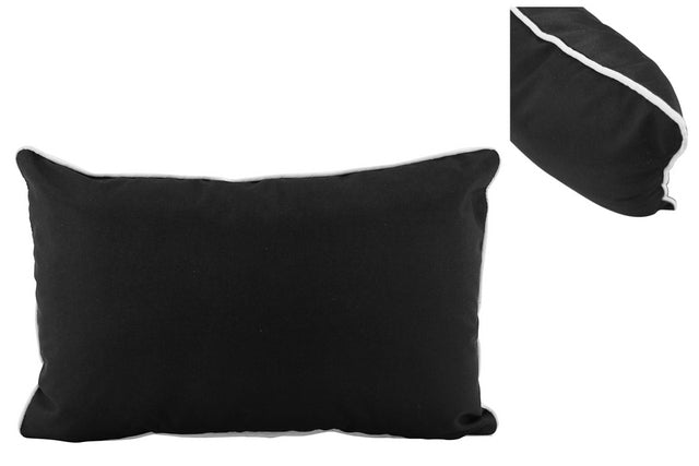 Black Basic Lumbar Cushion - 30cm x 50cm