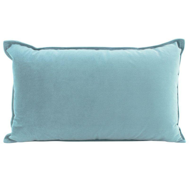 Steel Blue Velvet Cushion - 30cm x 50cm - The Base Warehouse