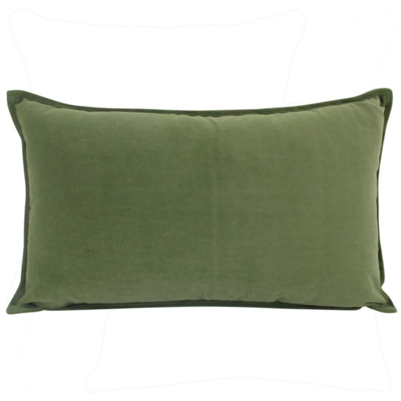 Olive Velvet Cushion - 30cm x 50cm
