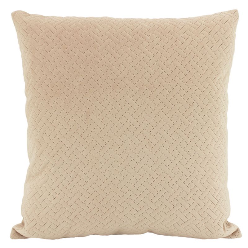 Beige Velvet Brick Cushion - 50cm x 50cm